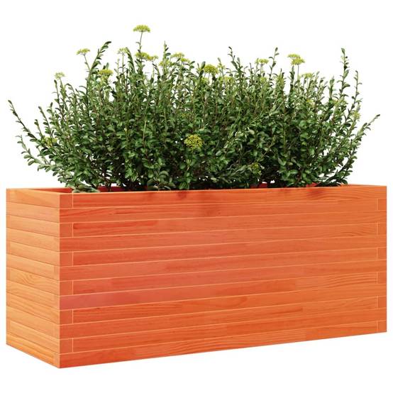 Jardinière bois de pin massif cire marron 110 x 40 x 45,5 cm - PANGIVO - Image 4
