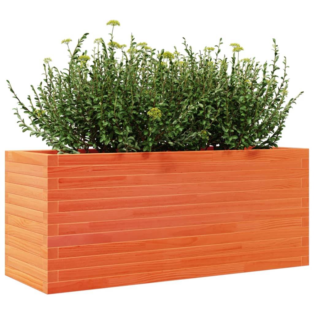 Jardinière bois de pin massif cire marron 110 x 40 x 45,5 cm - PANGIVO - Image 4
