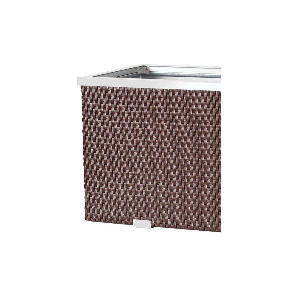 Rattan Art - Jardinière en résine tressée avec cadre en aluminium 70 x 38 x 40 cm - Imagen 4