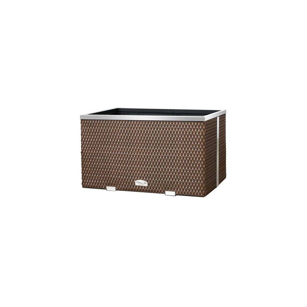 Rattan Art - Jardinière en résine tressée avec cadre en aluminium 70 x 38 x 40 cm - Imagen 3