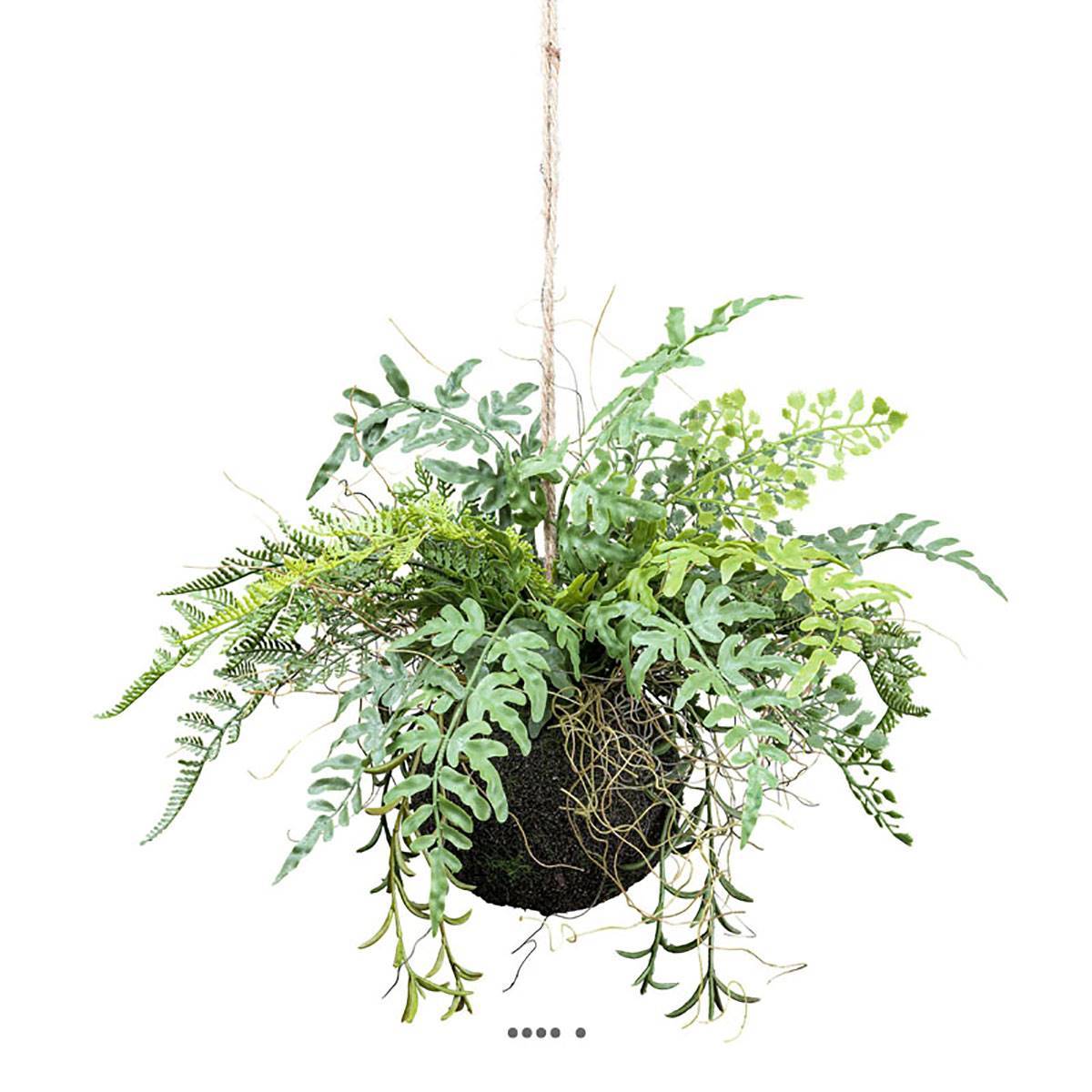 Artificielles - Kokedama plante artificielle fougère mixte D 25 cm - Imagen 2