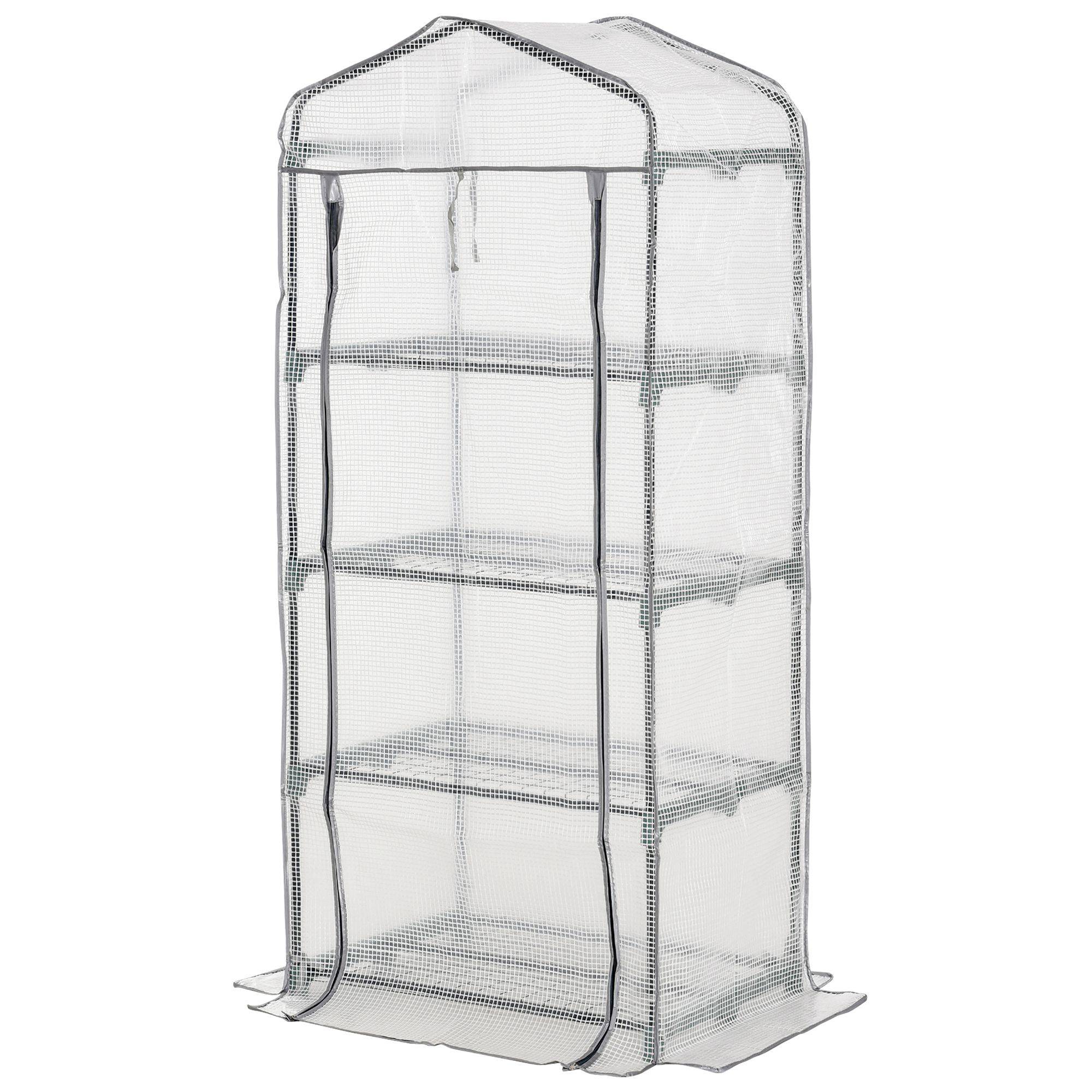 ComfortXL - Serre de balcon acier avec bâche PE blanche 70 x 50 x 160 cm 4 niveaux protection plantes - ComfortXL Outdoor Living
