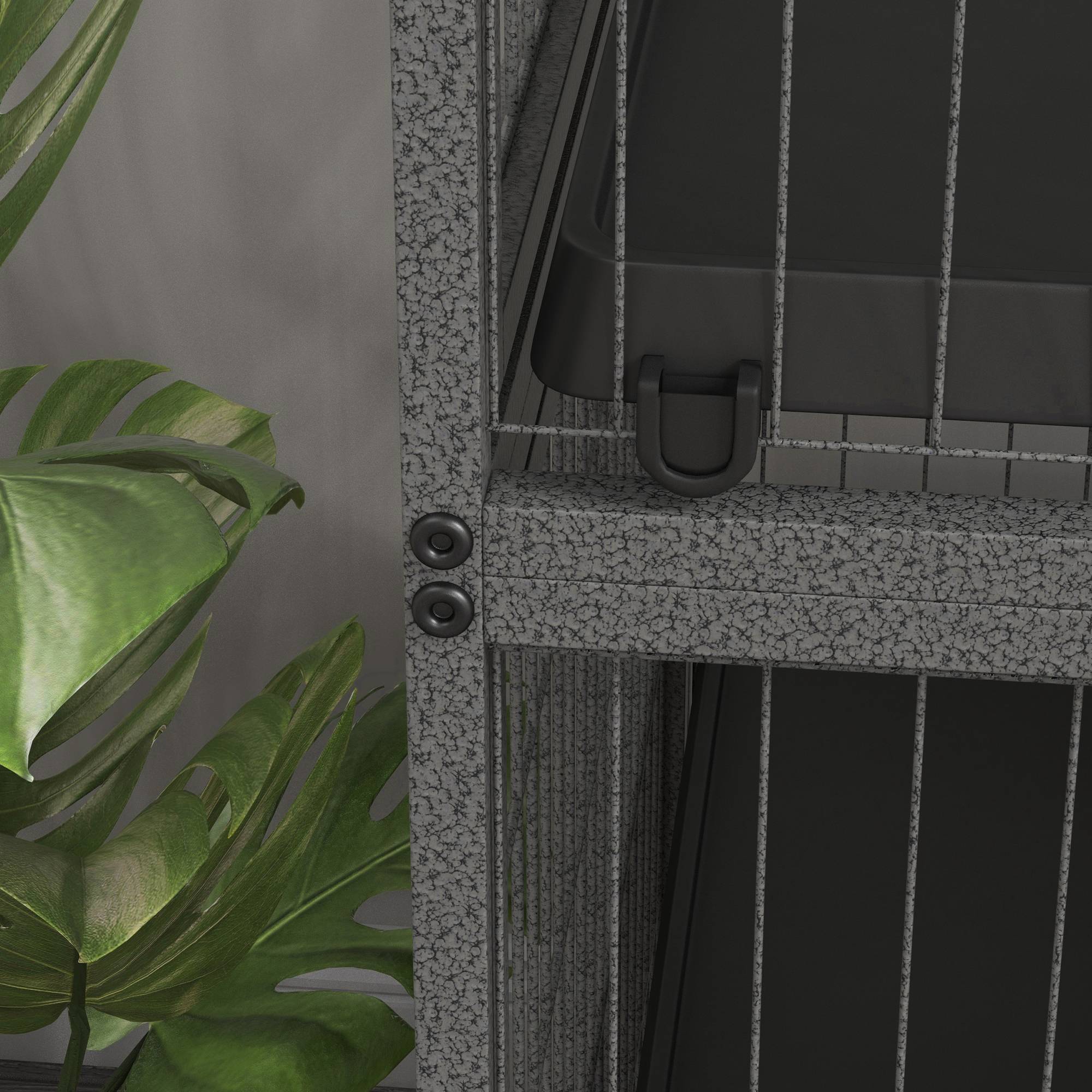 Pawhut - Cage pour rongeurs furet chinchilla 4 plateformes 3 rampes 4 portes hamac plateau acier gris noir - Imagen 8