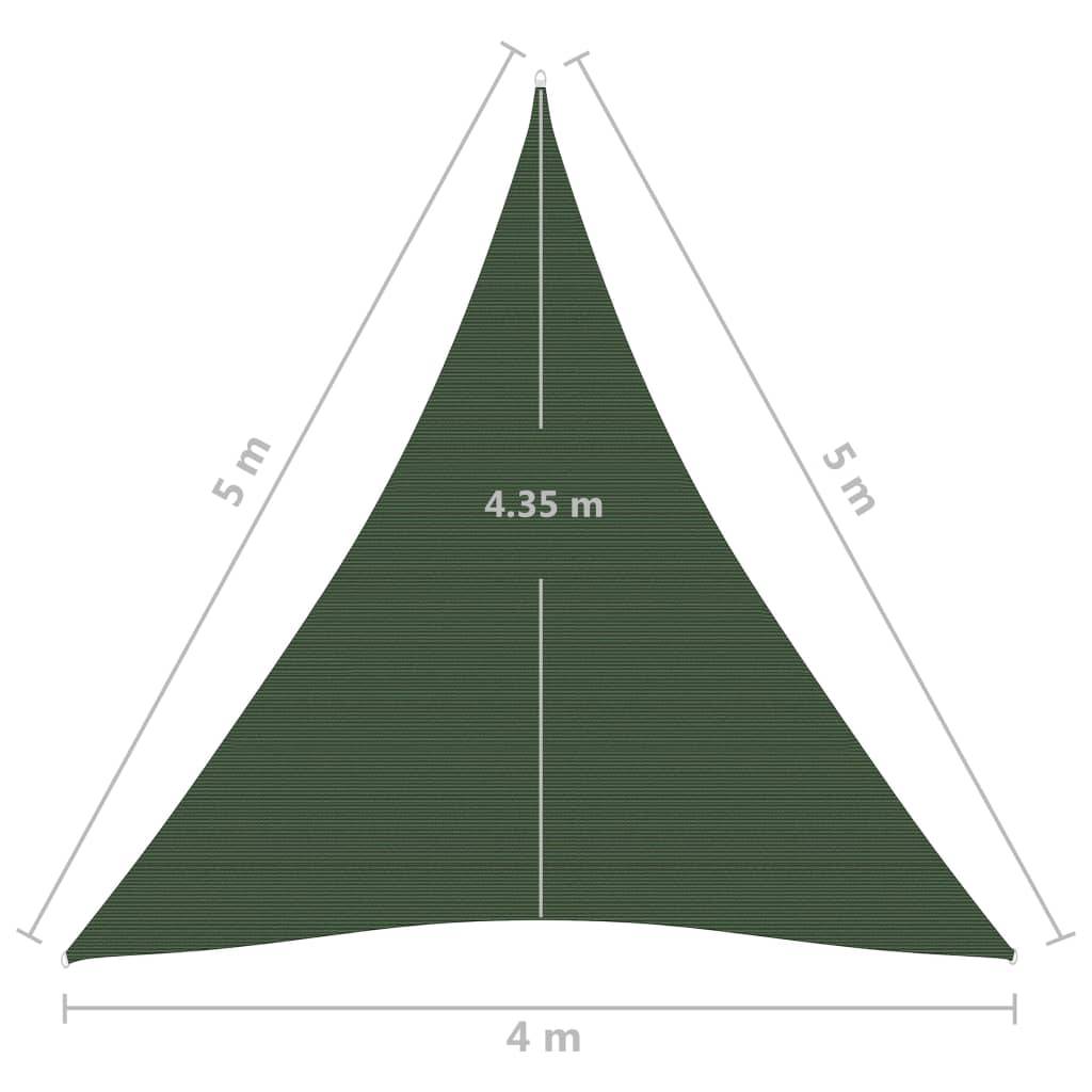 Helloshop26 - Voile toile d'ombrage parasol 160 g/m² PEHD 4 x 5 x 5 m vert foncé - Imagen 6