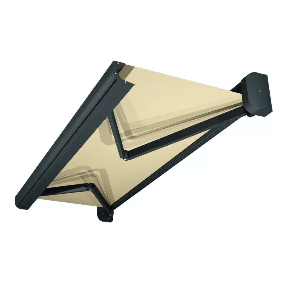 Intersun - Store banne coffre CELESTE 5,00x3,00 M (Motorisé Secours à Télécommande - Gris Anthracite - Ecru) - INTERSUN - Imagen 1