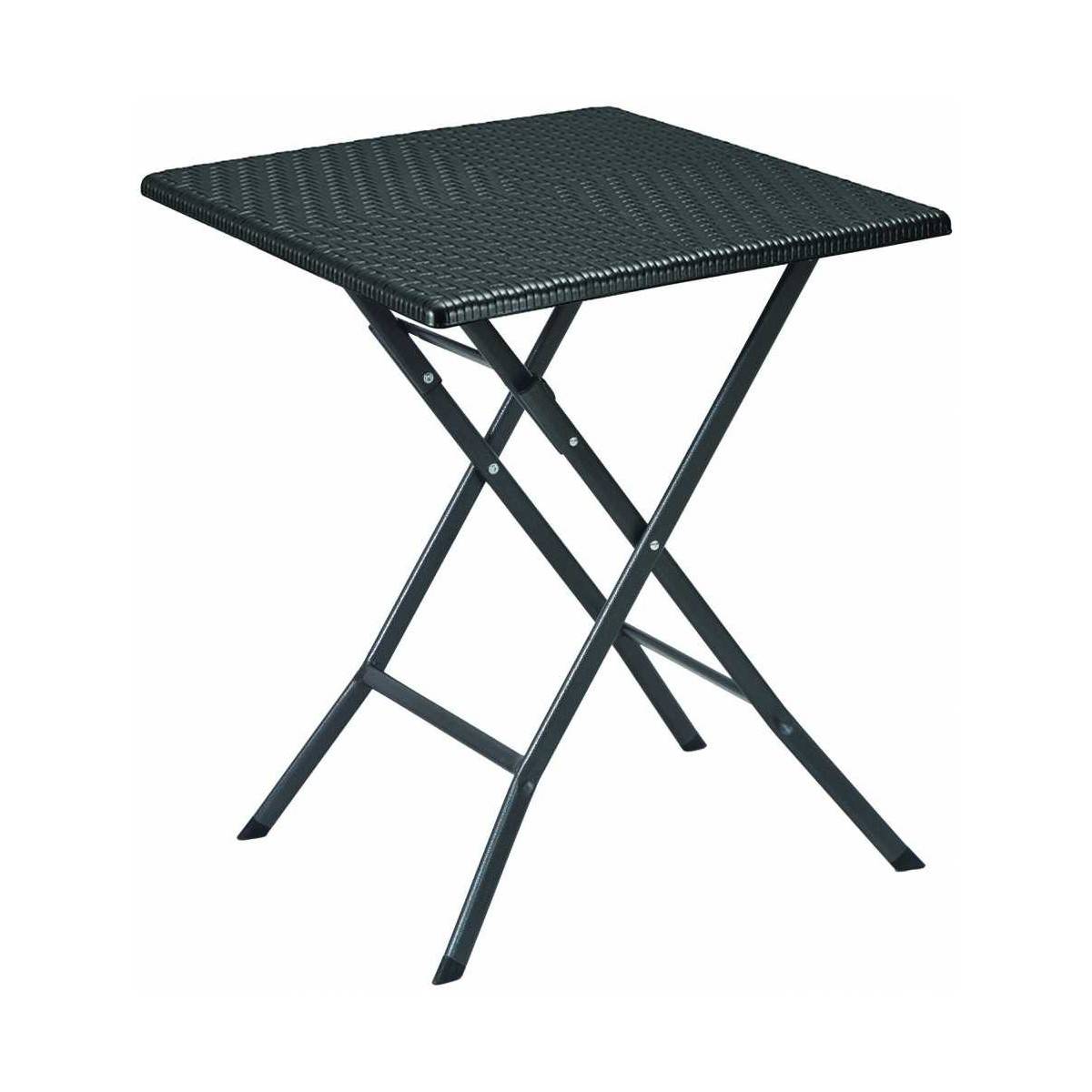 Table carrée noire 61x61xH73cm Pliante Camping Jardin Réceptions Festivals Evenements KZ GARDEN - Imagen 1