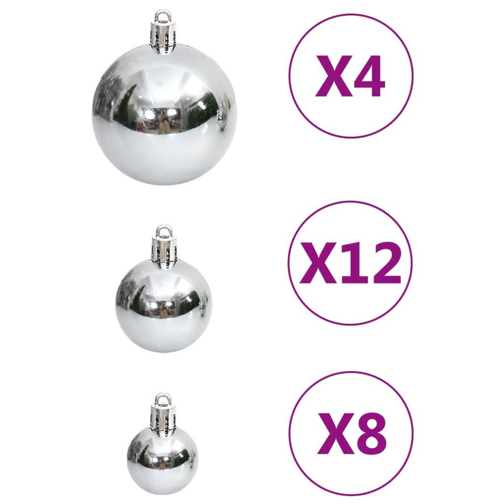 Ensemble de boules de Noël - Ornements de Noël - décorations de Noël 111 pièces argenté polystyrène - Image 6