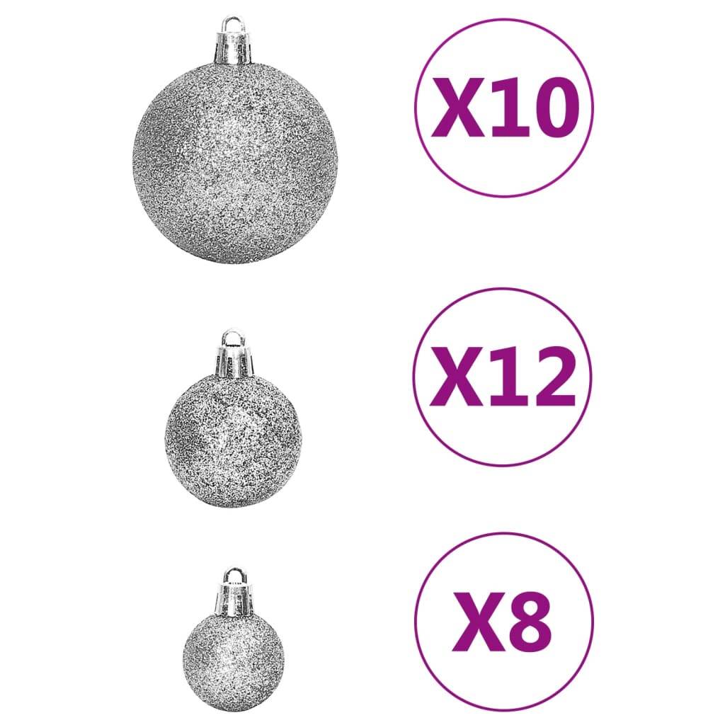 Ensemble de boules de Noël - Ornements de Noël - décorations de Noël 111 pièces argenté polystyrène - Image 5