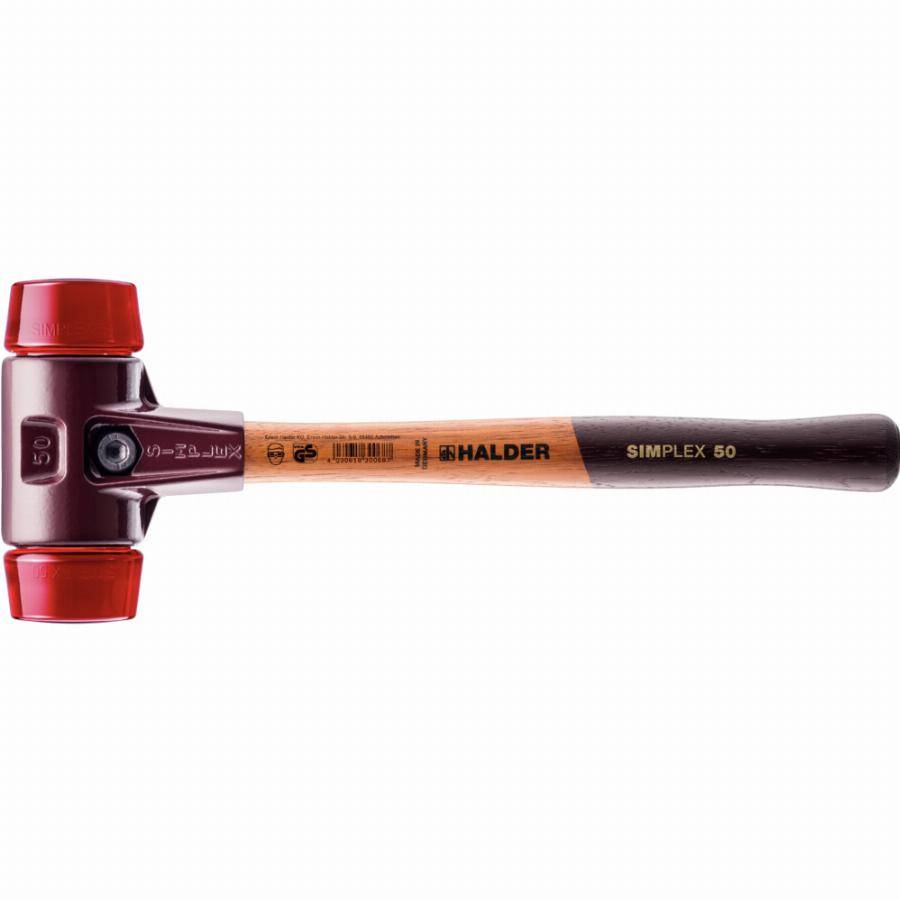 Maillet HALDER SIMPLEX Plastique avec boîtier en fonte malléable et manche en bois - D=30 mm - 3006.030