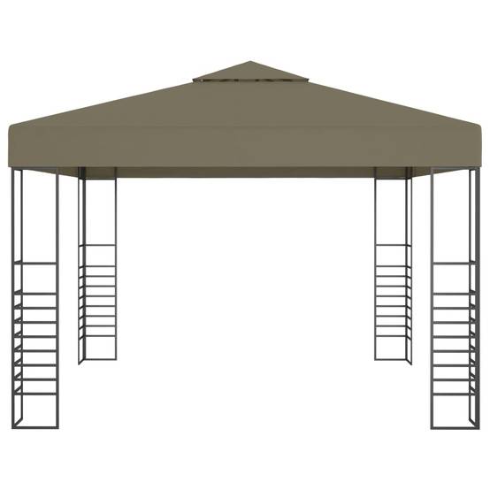 Chapiteau de Fête en Acier avec Toit Ventilé et Guirlande Solaire LED pour Jardin Taupe 3x3 m – ComfortXL Outdoor Living - Image 4