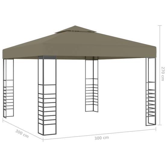 Chapiteau de Fête en Acier avec Toit Ventilé et Guirlande Solaire LED pour Jardin Taupe 3x3 m – ComfortXL Outdoor Living - Image 9