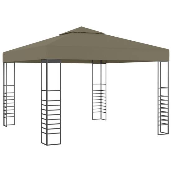Chapiteau de Fête en Acier avec Toit Ventilé et Guirlande Solaire LED pour Jardin Taupe 3x3 m – ComfortXL Outdoor Living - Image 3