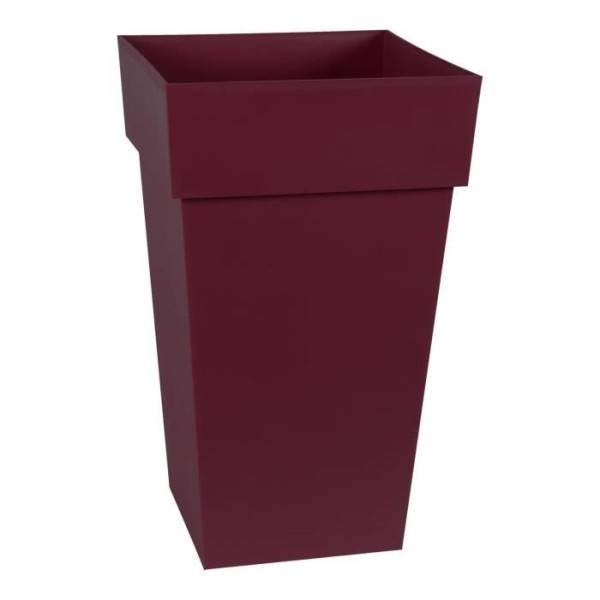 Eda Pot De Fleur Carré Haut Toscane - Volume 62 L - 39 X 39 X H.65 Cm - Rouge Bourgogne - Imagen 2