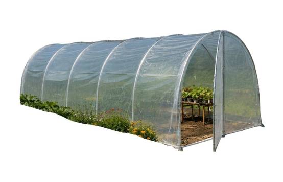 Serre tunnel de jardin - 22m² - 3 x 7,5 m - pieds arrondis - polyéthylène haute densité - 2 portes pivotantes - LES SERRES TONNEAU - Image 2