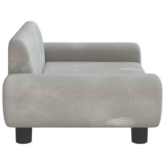 Lit pour chien velours et bois gris clair 70 x 45 x 33 cm - PANGIVO - Image 4