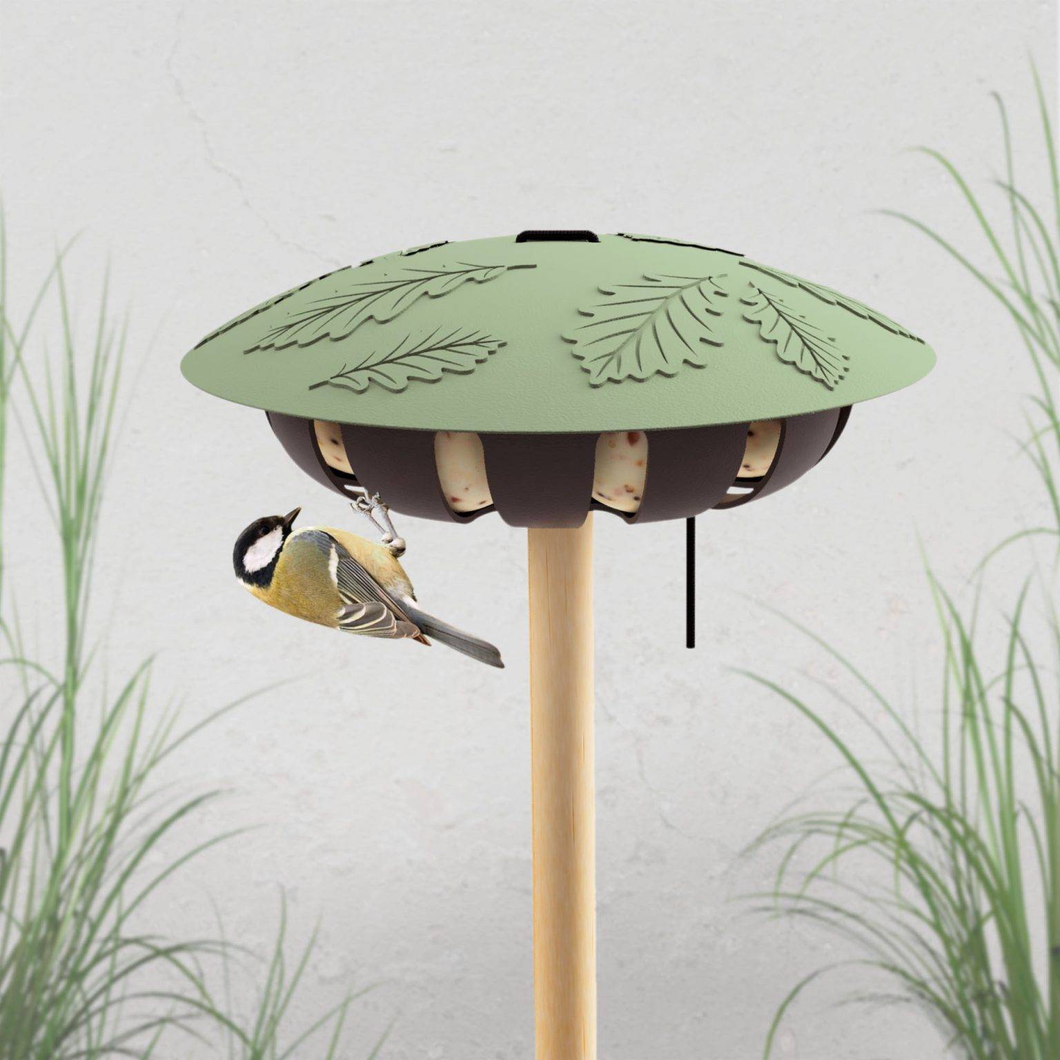 Mangeoire  pour oiseaux - pour boules de graisse JUNE 22x22x7cm vert - SF - Imagen 1