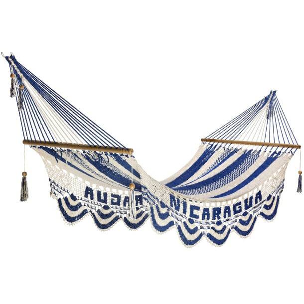 Hamac Del Sol - Hamac à barre Nicaragua L Blanc et Bleu- Hamac del Sol - Imagen 1