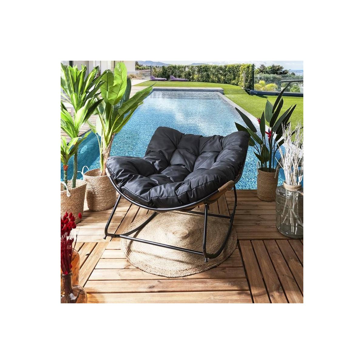 The Home Deco Factory - Fauteuil de jardin à bascule Tulum - Image 7