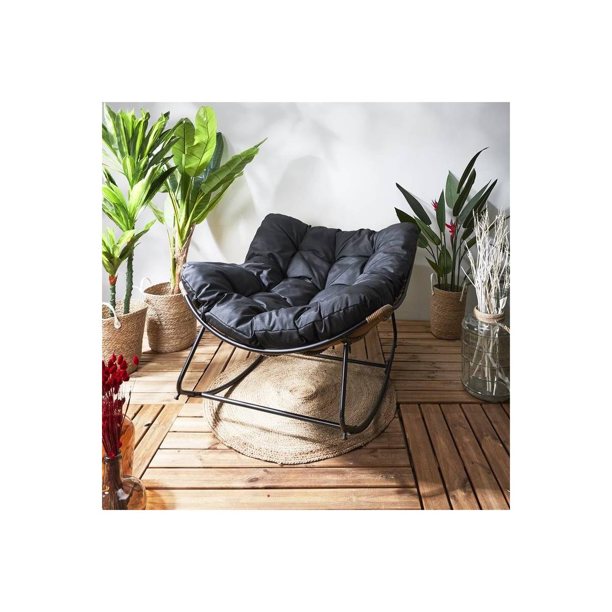 The Home Deco Factory - Fauteuil de jardin à bascule Tulum - Image 9