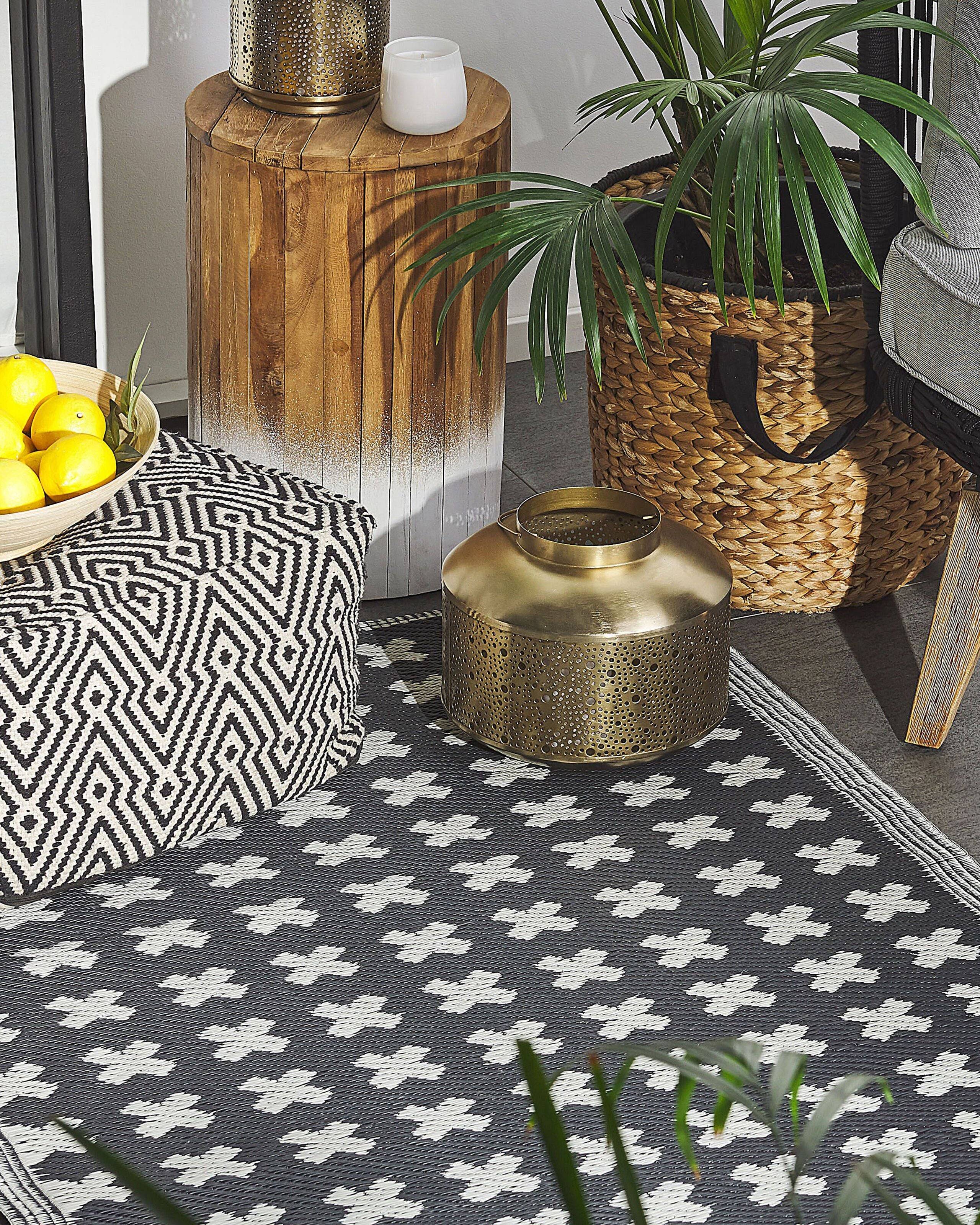 Beliani - Tapis d'extérieur Polypropylène Noir ROHTAK - Beliani - Imagen 1