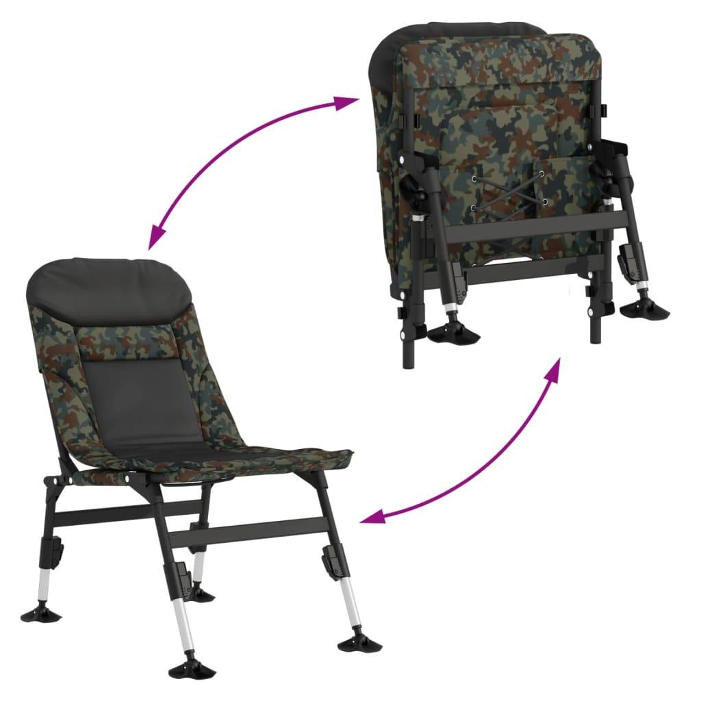 Chaise de pêche acier et tissu camouflage 71 x 45 x 71-81 cm - PANGIVO - Image 7