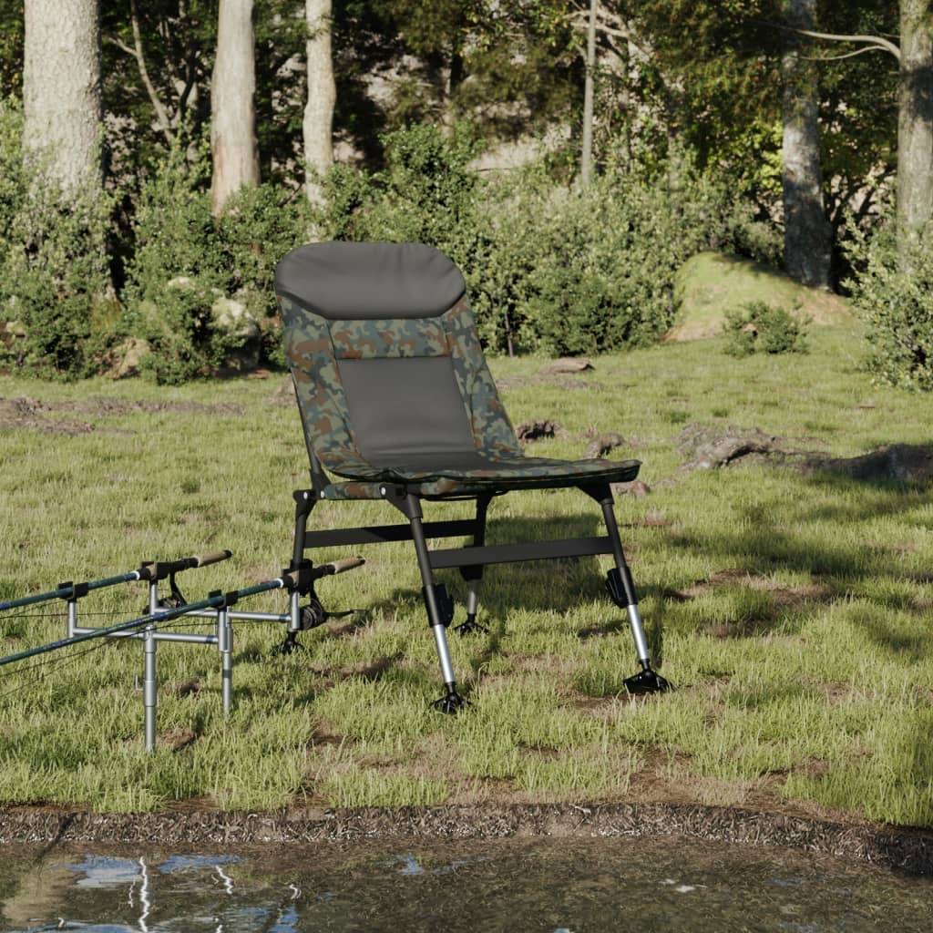 Chaise de pêche acier et tissu camouflage 71 x 45 x 71-81 cm - PANGIVO - Image 1