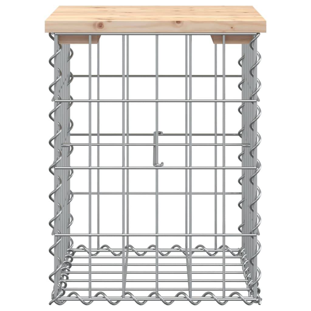 PANGIVO - Banc de jardin bois de pin et acier naturel 33 x 31 x 42 cm - PANGIVO - Image 3