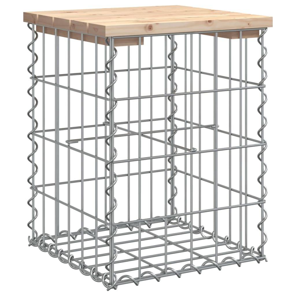 PANGIVO - Banc de jardin bois de pin et acier naturel 33 x 31 x 42 cm - PANGIVO - Image 2