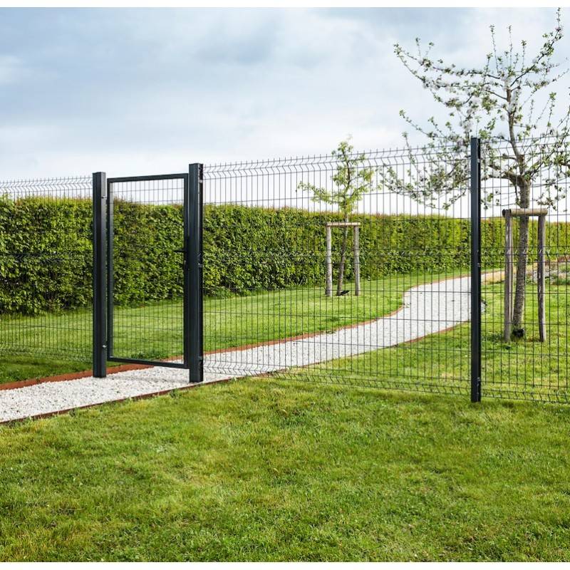 Portillon grillagé en acier galvanisé maille 100 x 50 L 1m x H 2m00 Gris anthracite - Easy Clôture - Imagen 5