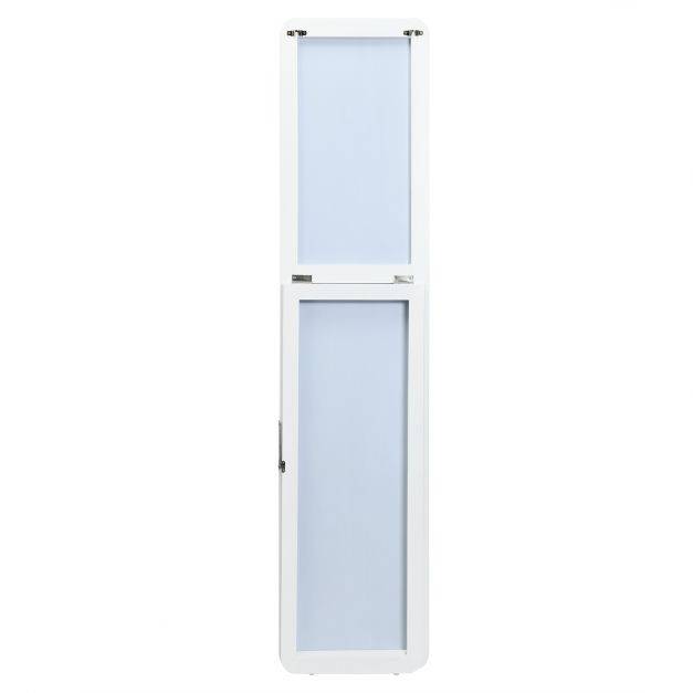 Helloshop26 - Miroir autoportant rectangulaire pleine longueur cadre en bois massif 160 x 37cm blanc - Imagen 2