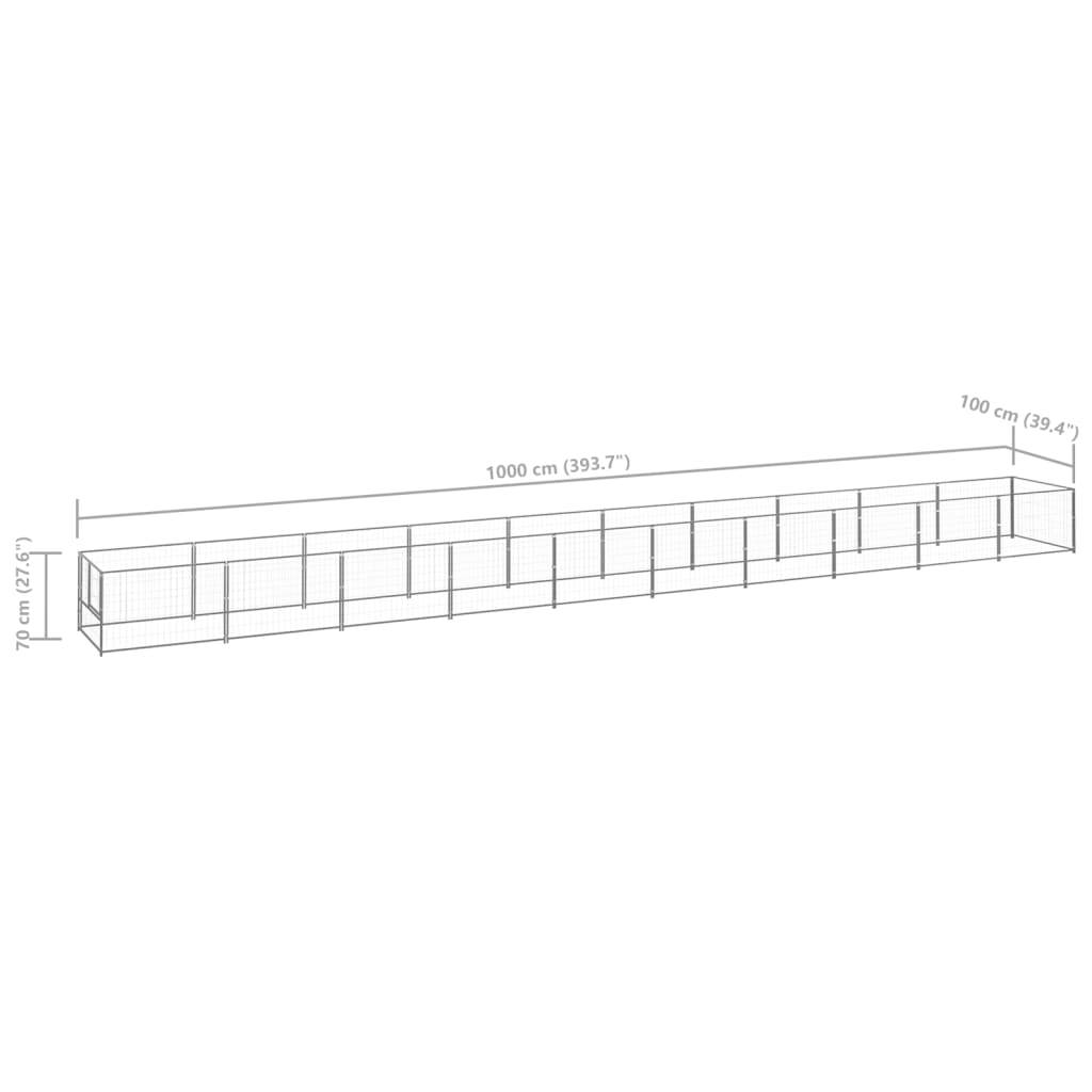 Vidaxl - Chenil Argenté 10 m² Acier vidaXL 3082108 - Imagen 7