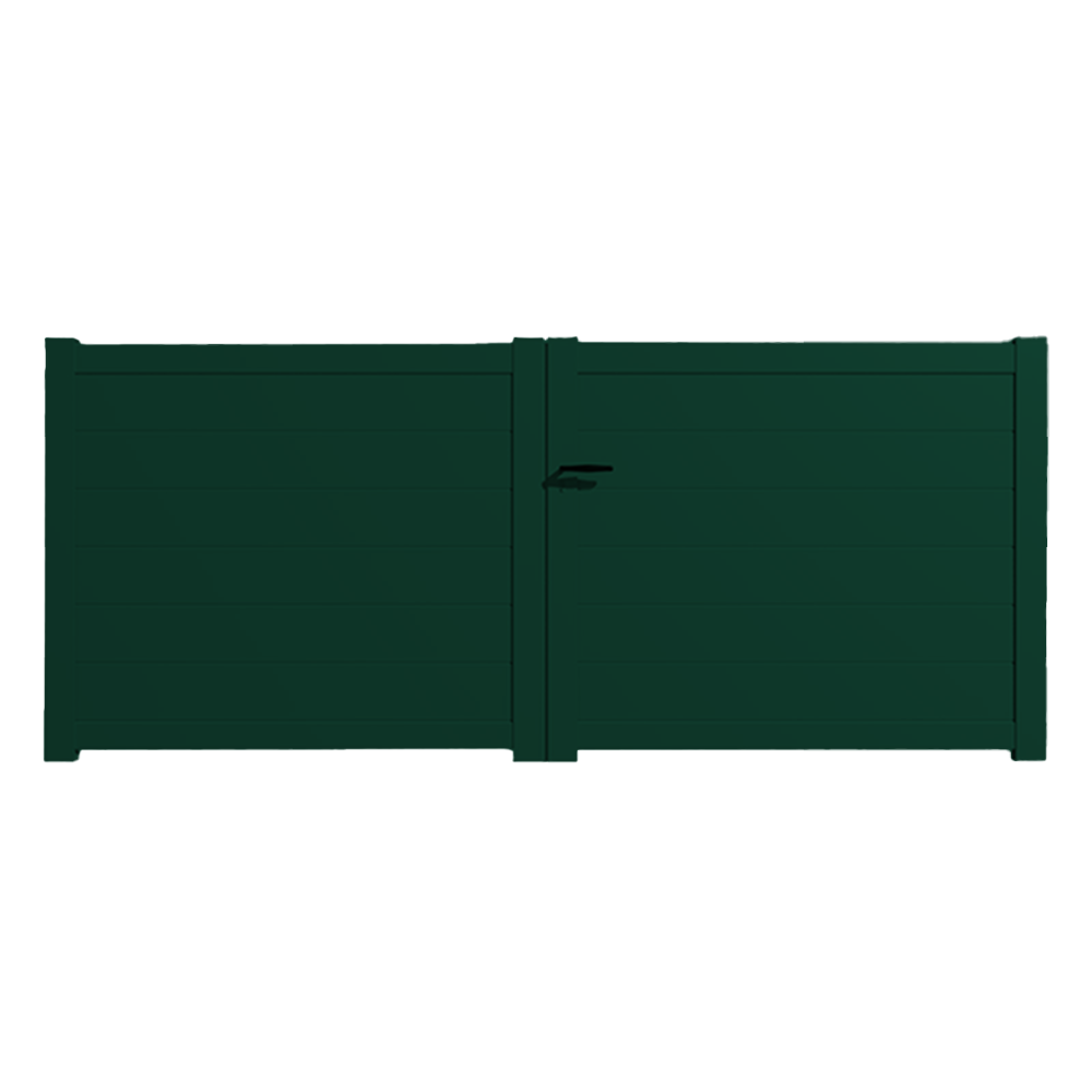 Portail Packit - Portail alu battant plein en kit dim. L.4000 (entre piliers X H.1700 mm  Vert (RAL 6005)