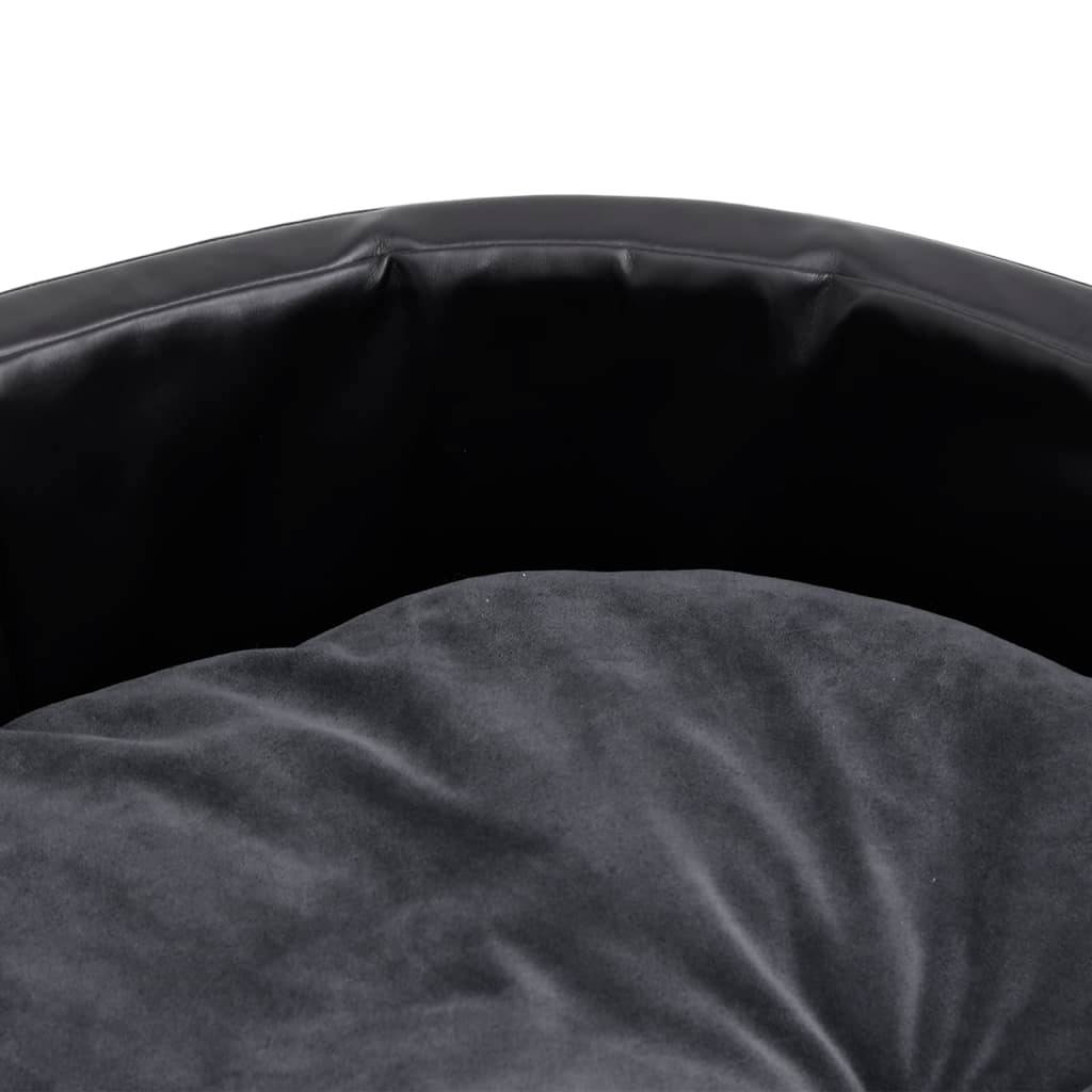 Vidaxl - Lit chiens Noir et gris foncé 99x89x21 cm Peluche et similicuir vidaXL 171268 - Imagen 7