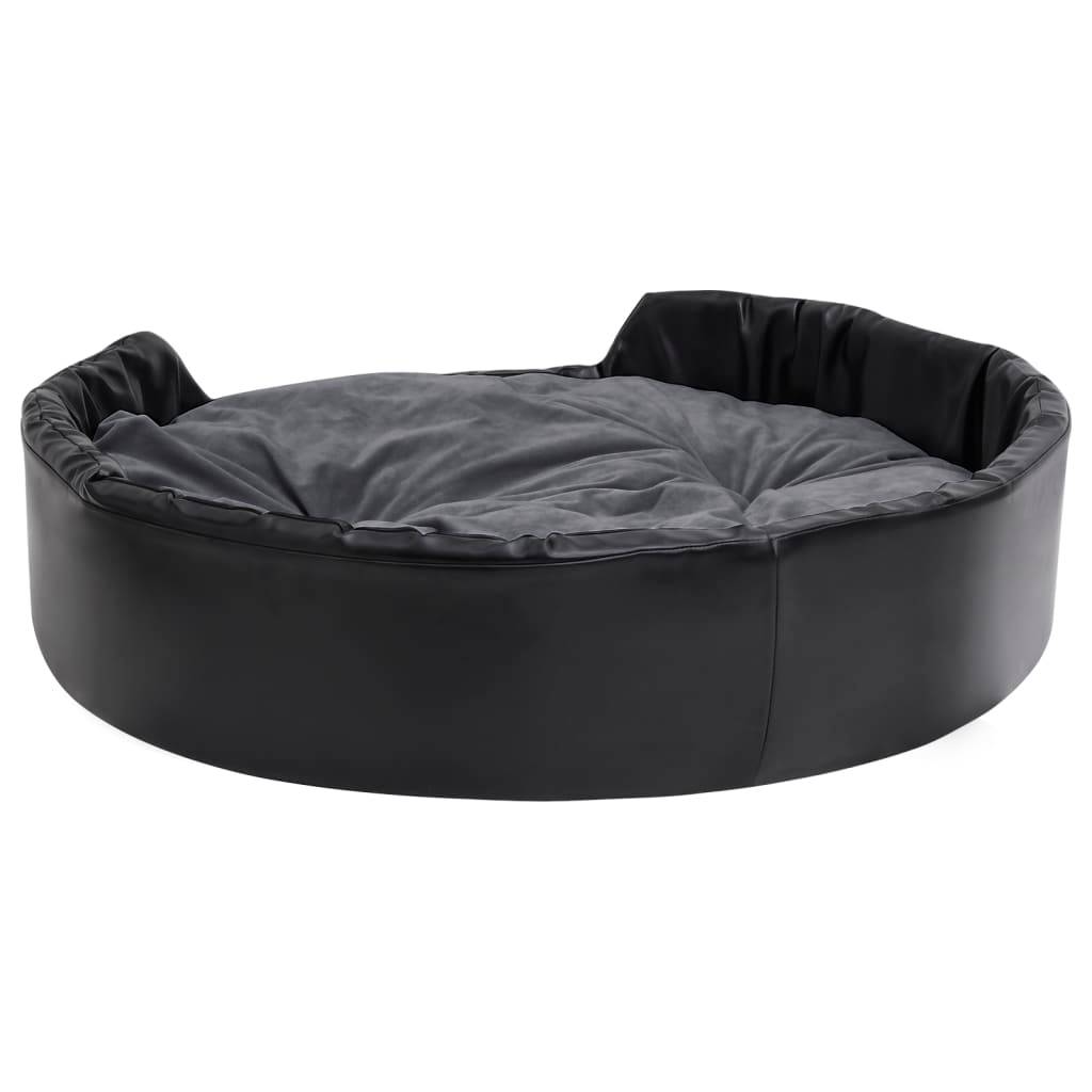 Vidaxl - Lit chiens Noir et gris foncé 99x89x21 cm Peluche et similicuir vidaXL 171268 - Imagen 6
