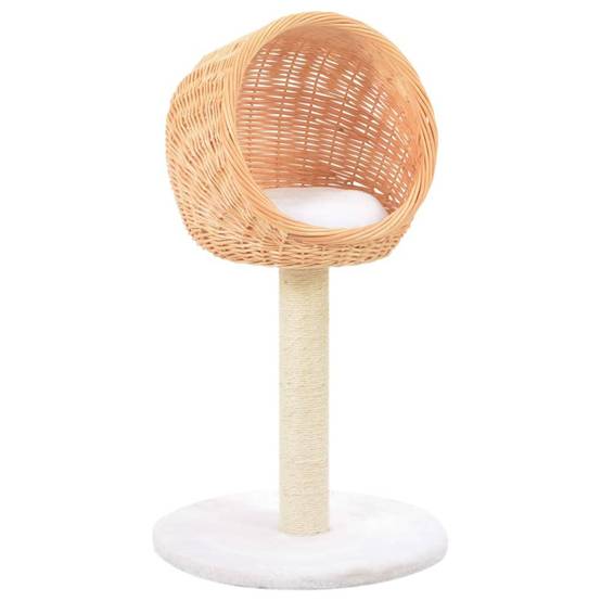 Helloshop26 - Arbre à chat griffoir grattoir niche jouet animaux peluché en sisal naturel bois de saule - Imagen 1