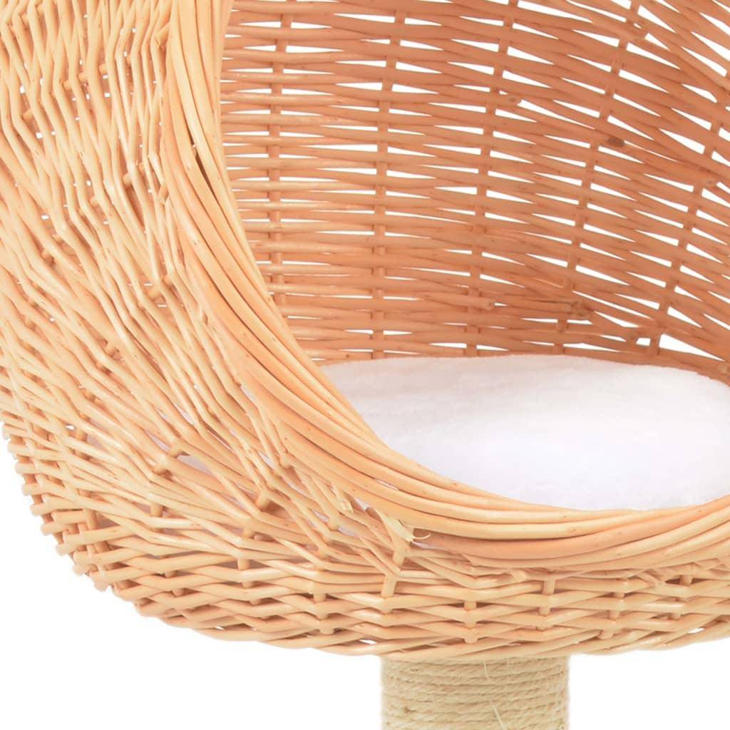 Helloshop26 - Arbre à chat griffoir grattoir niche jouet animaux peluché en sisal naturel bois de saule - Imagen 4