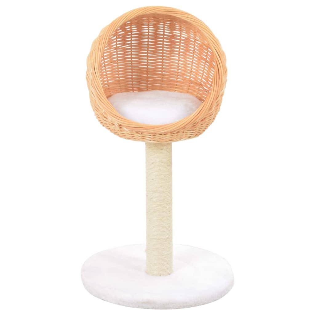 Helloshop26 - Arbre à chat griffoir grattoir niche jouet animaux peluché en sisal naturel bois de saule - Imagen 2