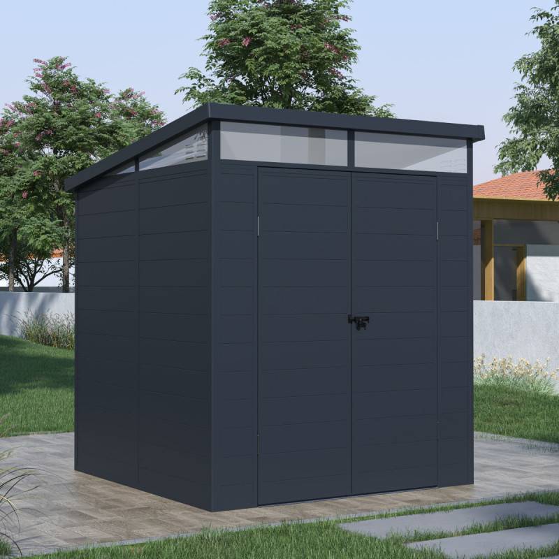 Jobu - Abri de jardin résine anthracite 3,24m² toit plat avec plancher Jôbu - Image 3