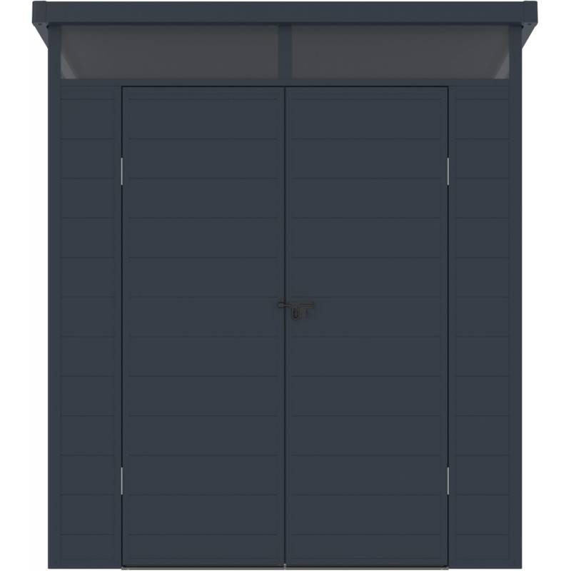 Jobu - Abri de jardin résine anthracite 3,24m² toit plat avec plancher Jôbu - Image 7