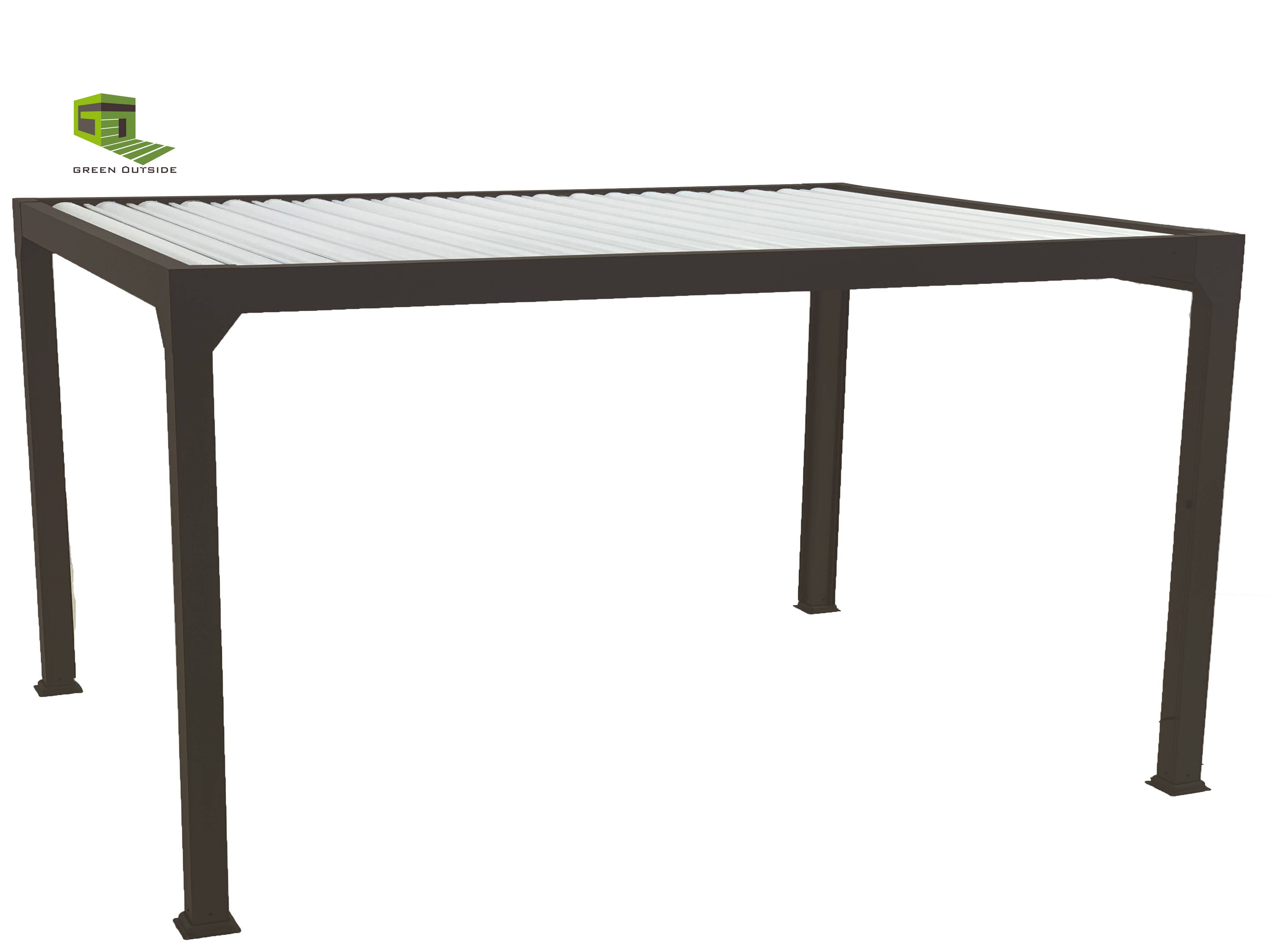 Pergola Bioclimatique Aluminium motorisée 15m² ACTUAL 5x3 gris RAL2900 autoportante avec éclairage LED by Green Outside - Image 2