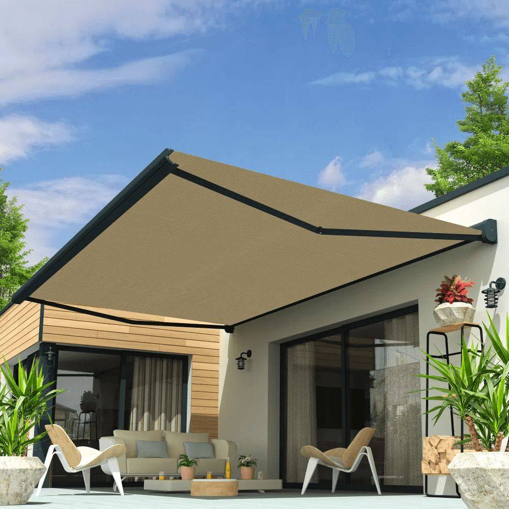 Intersun - Store banne coffre CELESTE 4,00x3,00 M (Motorisé Secours à Télécommande - Gris Anthracite - Ecru) - INTERSUN - Imagen 5