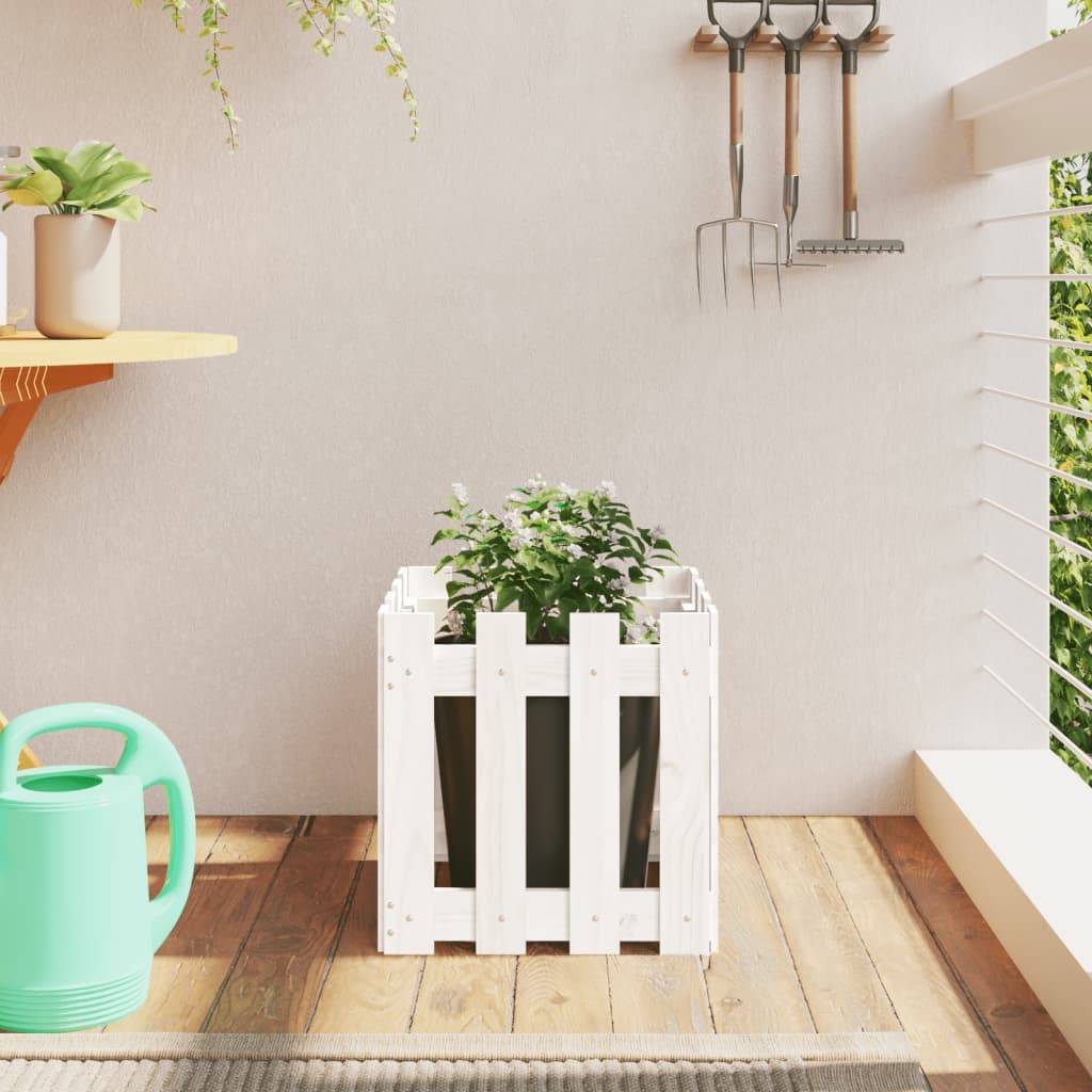 Prolenta Premium - Jardinière bois blanc 40 x 40 x 40 cm - Prolenta premium p321.6 - Image 2