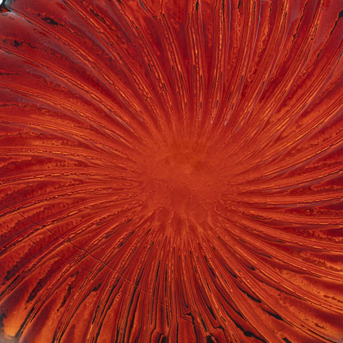 Vase Coquillage en verre Rouge Rubis H 25 cm - Imagen 2