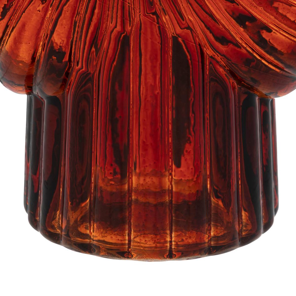 Vase Coquillage en verre Rouge Rubis H 25 cm - Imagen 3