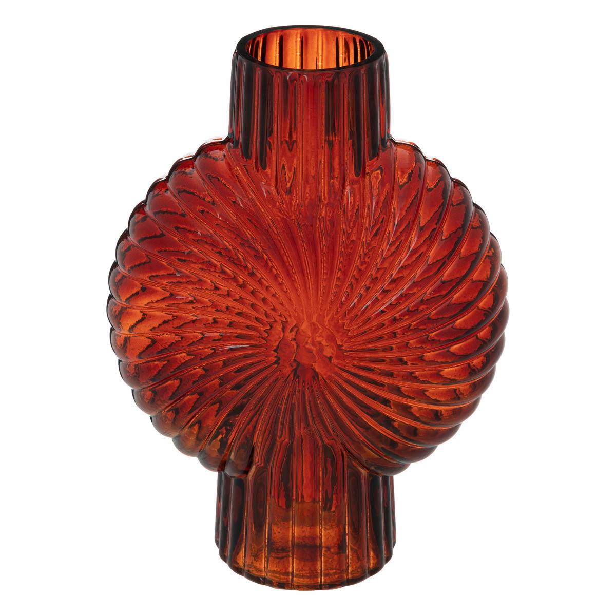Vase Coquillage en verre Rouge Rubis H 25 cm - Imagen 1