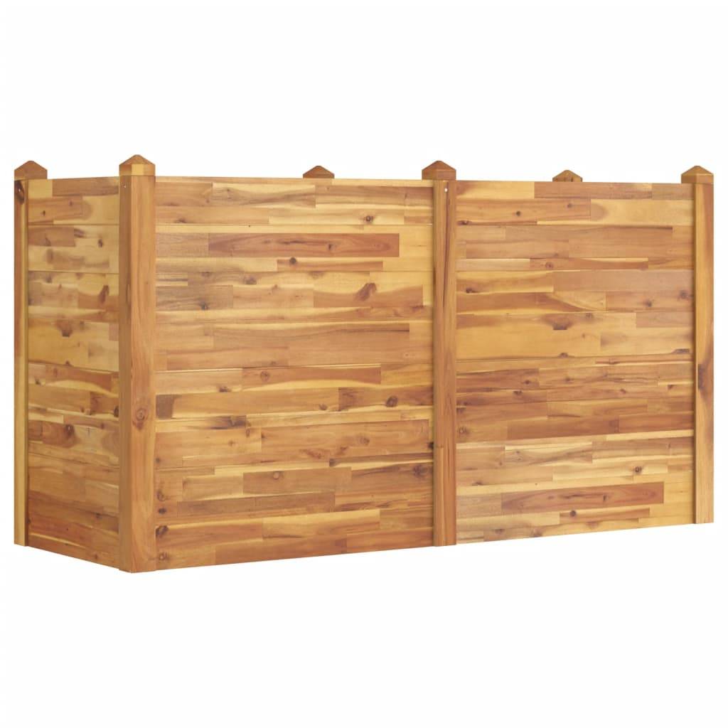 ComfortXL - Grand carré potager haut en acacia massif empilable pour jardin 160x60x84cm – ComfortXL Outdoor Living - Image 2