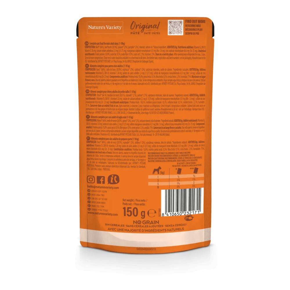 PATEE CHIEN MINI - ORIGINAL BOEUF - NATURE'S VARIETY 150 g - Image 2