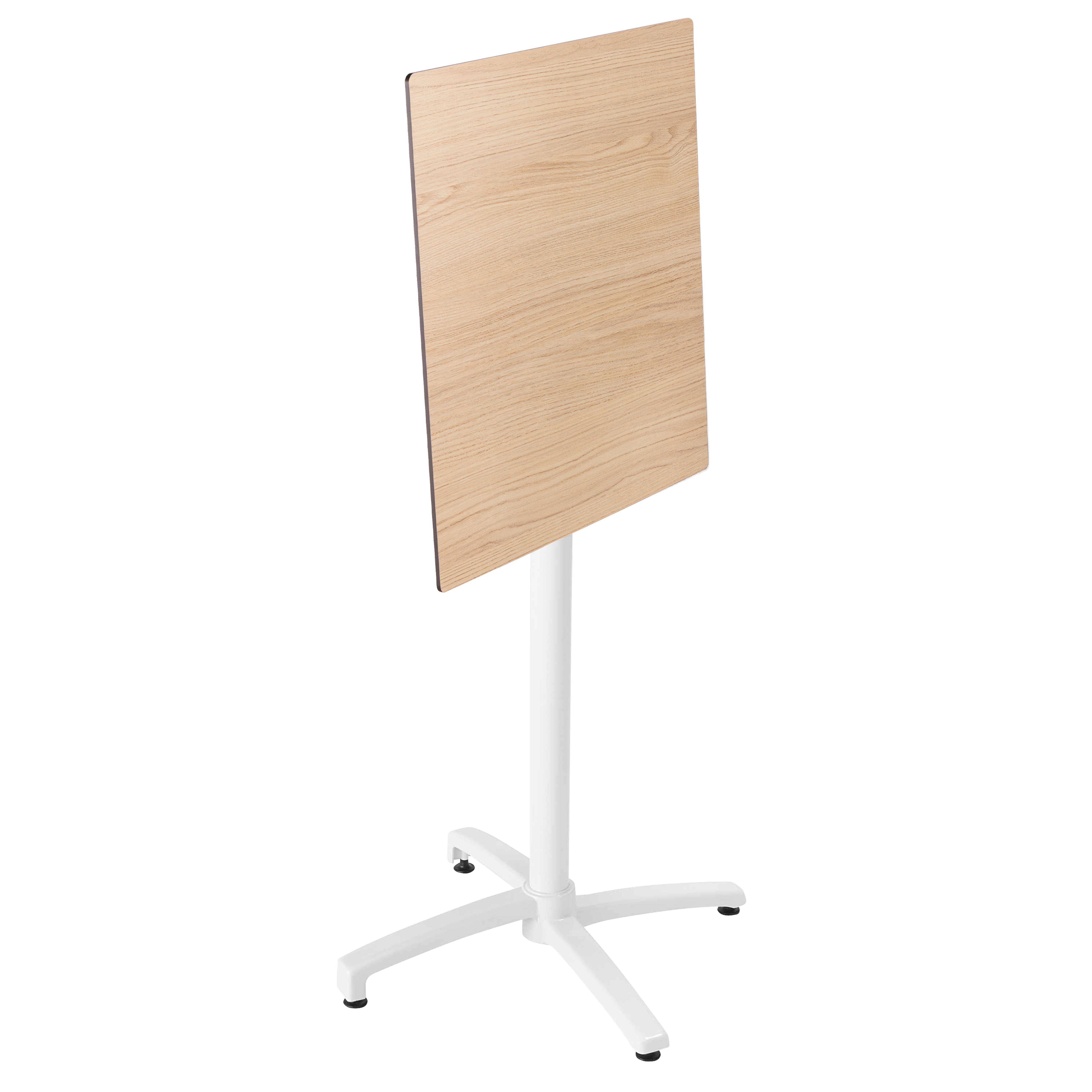 Oviala - Ensemble table haute stratifié chêne naturel et 2 chaises blanc - Oviala - Imagen 3