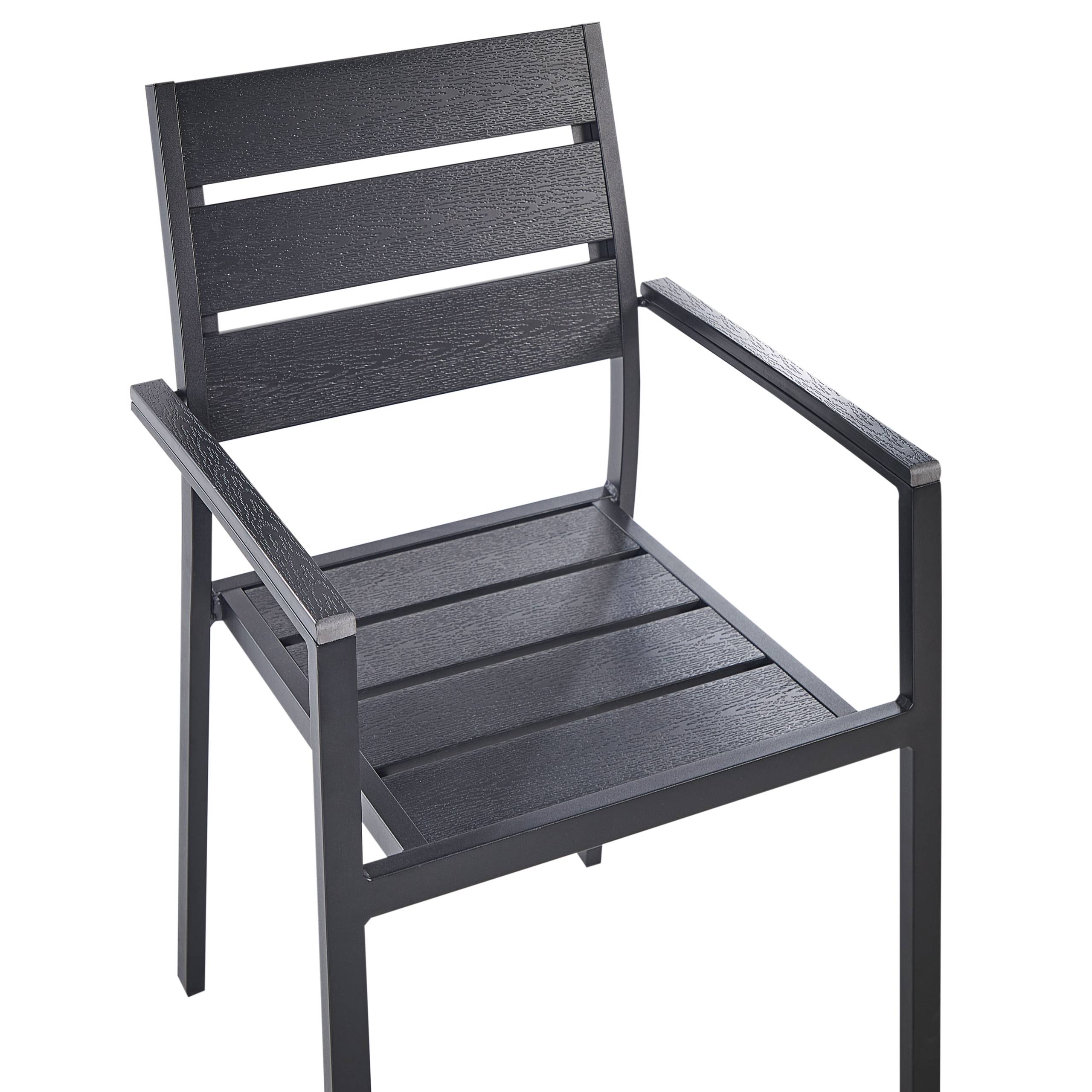 Beliani - Chaise de jardin Bois synthétique Noir VERNIO - Beliani - Imagen 7