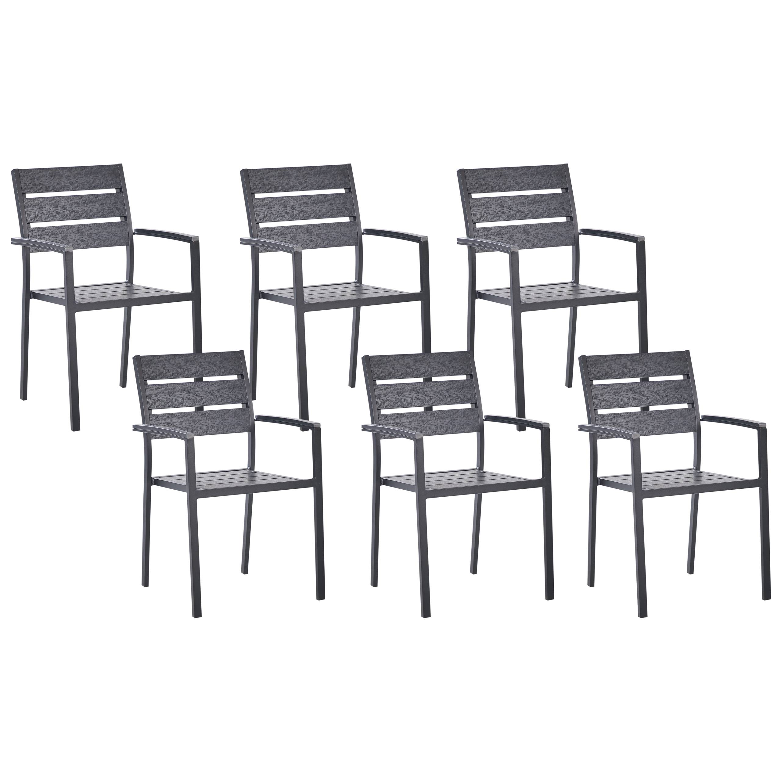 Beliani - Chaise de jardin Bois synthétique Noir VERNIO - Beliani - Imagen 2